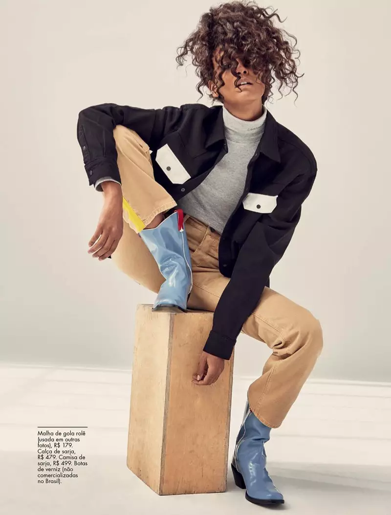 Liya Kebede pózuje v Calvin Klein hľadá ELLE Brazil