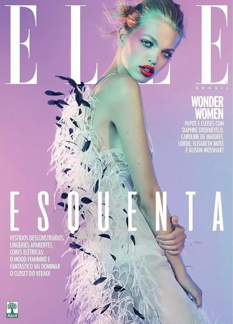 Daphne Groeneveld Models Evening Looks in ELLE Brazil