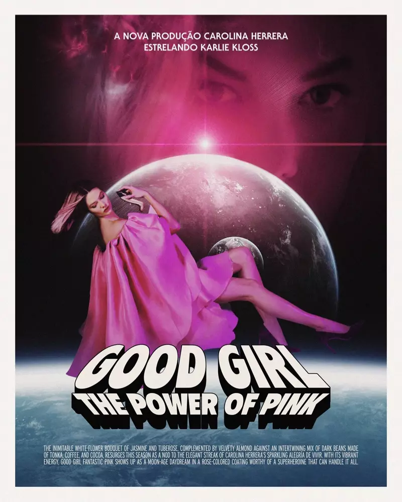 Gitt an de Weltraum, Carolina Herrera lancéiert Good Girl Fantastic Pink Parfum Kampagne.