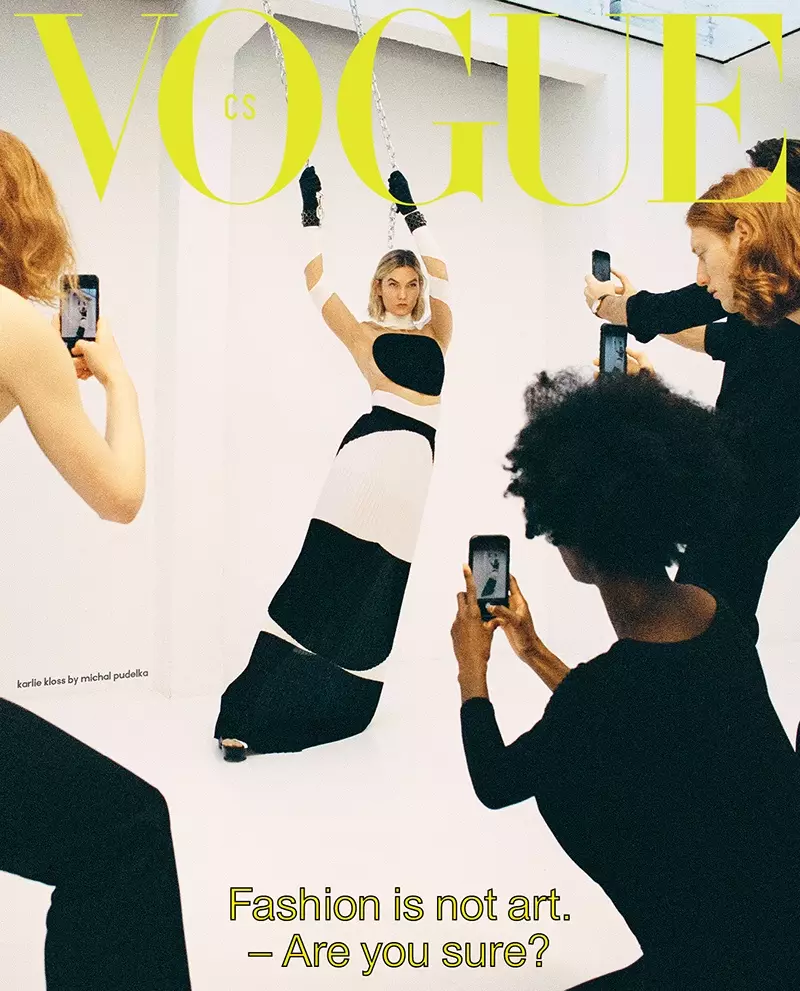 Karlie Kloss je kot umetniško delo za češkoslovaški Vogue