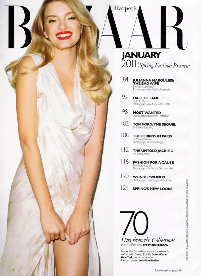 Lily Donaldson ni Terry Richardson para sa Harper's Bazaar US Enero 2011