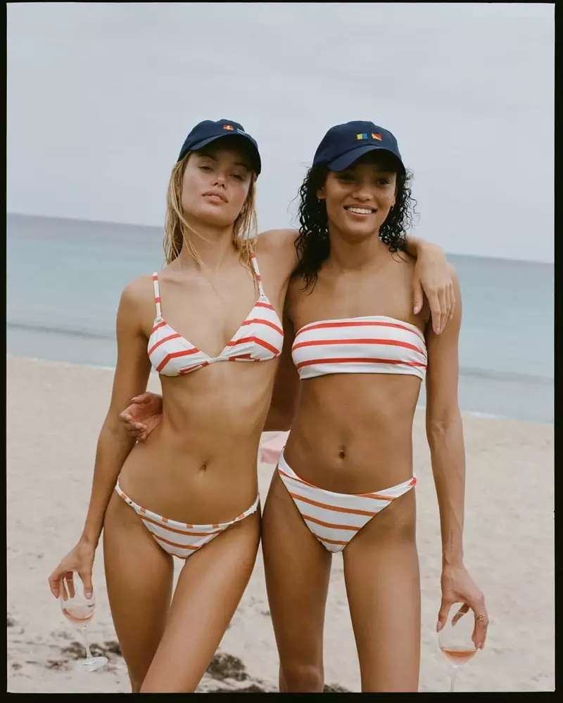 Frida Aasen eta Lameka Fox Solid & Striped 2021eko bainujantzien itxura dute protagonista.