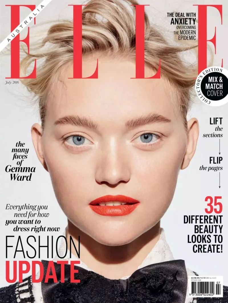 Gemma Ward en ELLE Australia Portada de xullo de 2016