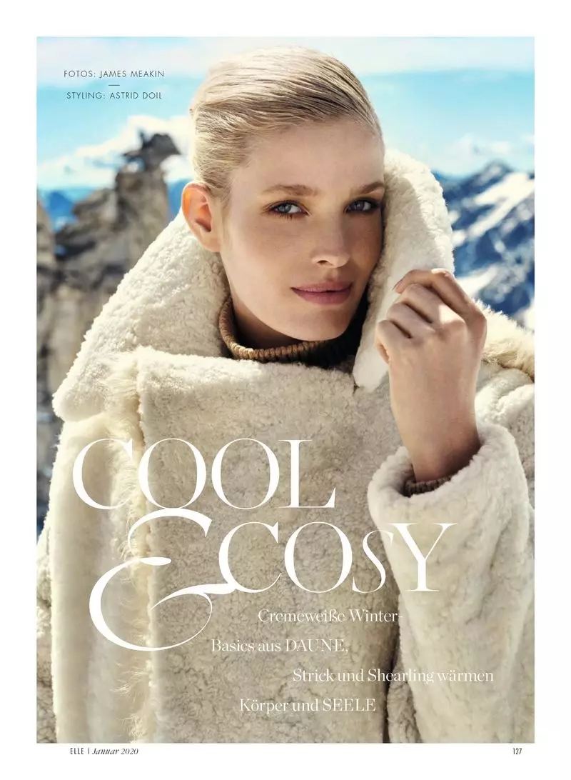 Alisa Ahmann Models Snow Ready Styles kanggo ELLE Germany