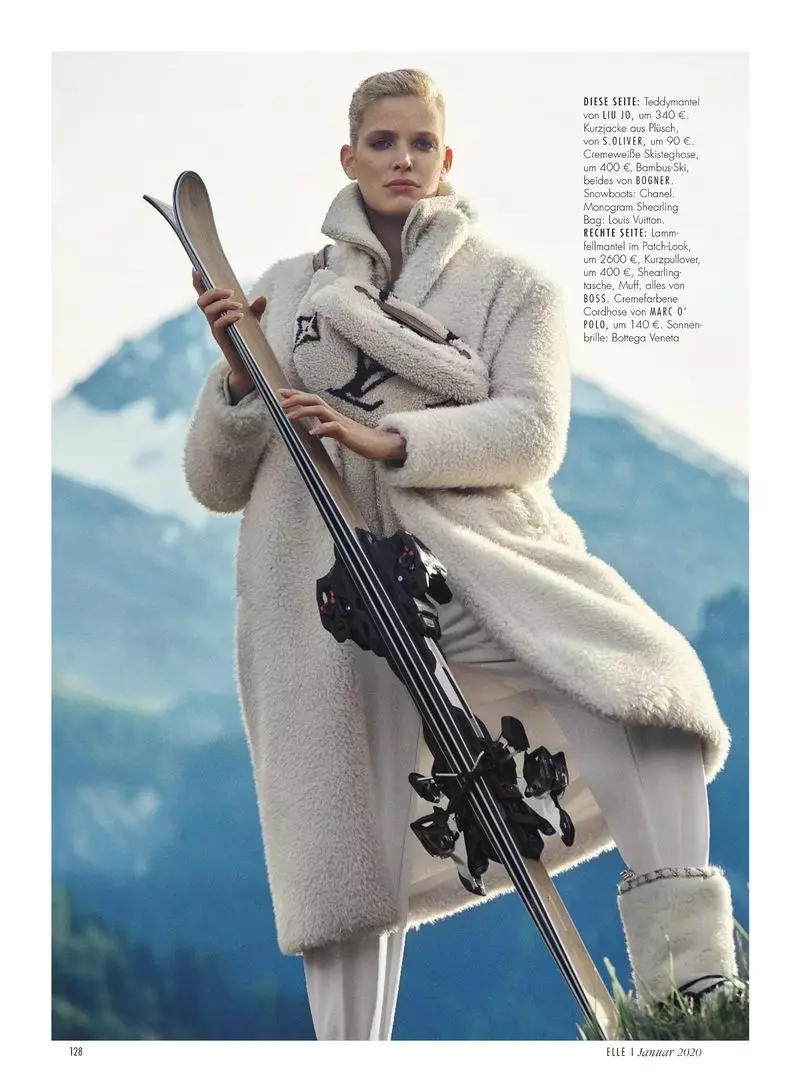 Alisa Ahmann Models Snow Ready Styles foar ELLE Dútslân