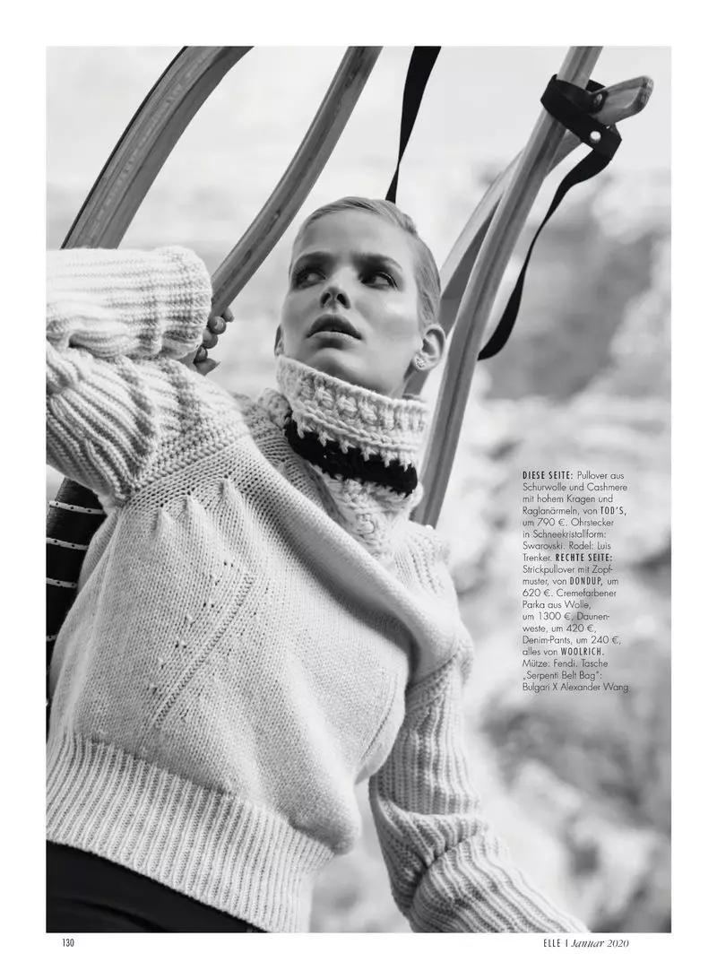 Si Alisa Ahmann Nag-modelo sa Snow Ready Styles para sa ELLE Germany