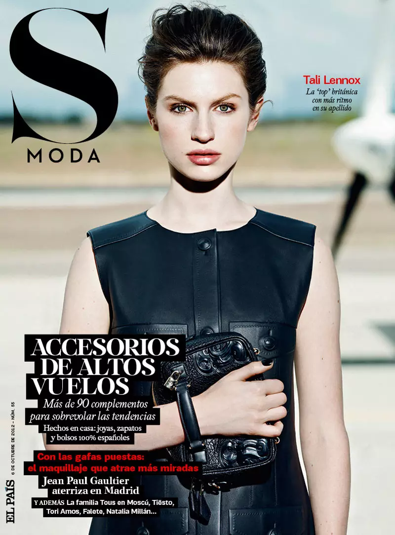 Tali Lennox د S Moda د اکتوبر 2012 د پوښ شوټ لپاره الوتنه کوي