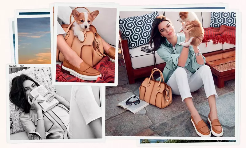 Kendall Jenner strahlt in der Frühjahr-Sommer-Kampagne 2018 von Tod’s über das ganze Gesicht