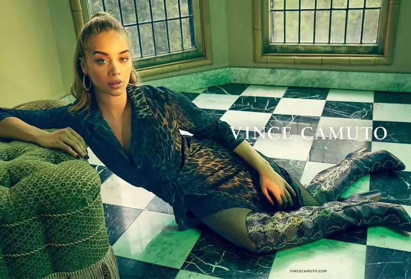 Jasmine Sanders fer með aðalhlutverkið í Vince Camuto haust-vetur herferð 2019