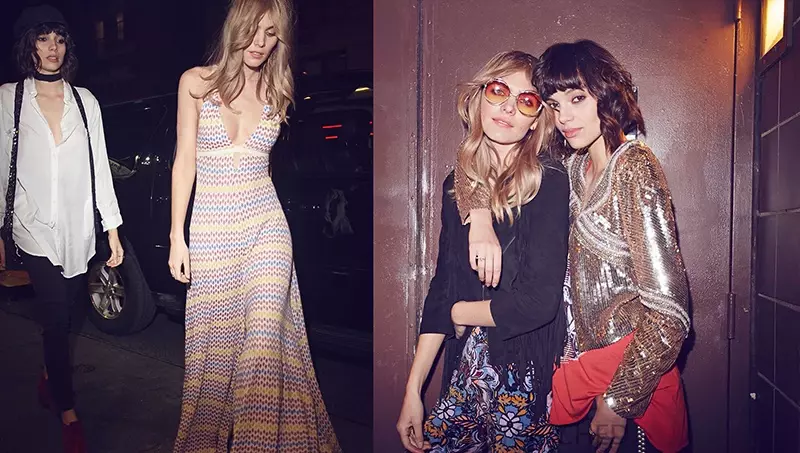 Maritza Veer og Charlee Fraser model 70'er inspirerede looks i Free People's Backstage Pass lookbook