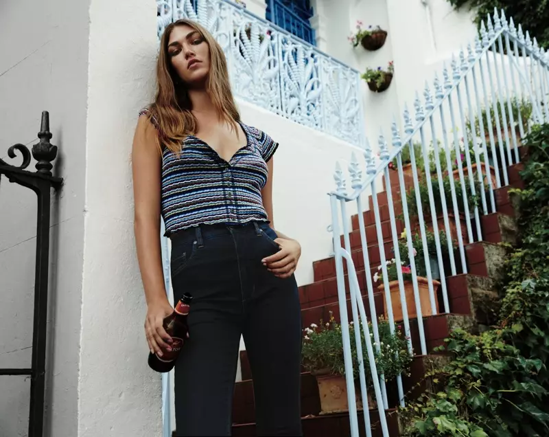 We the Free Kylie Top in Free People Extreme High Rise Skinny Jean