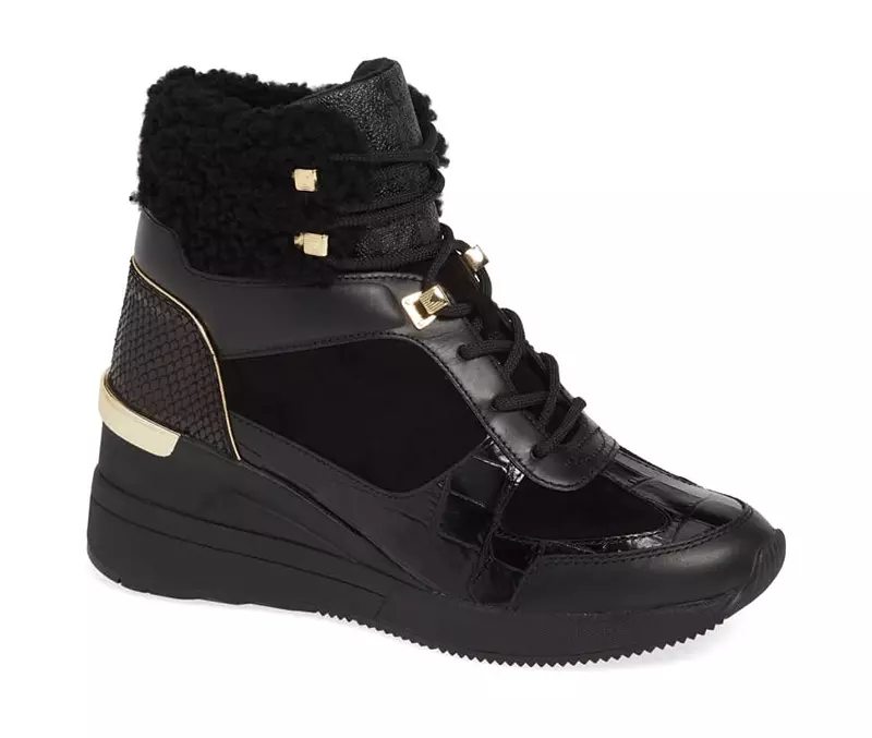 MICHAEL Michael Kors Scout Genuine Shearling Trim Wedge Bootie $198.85