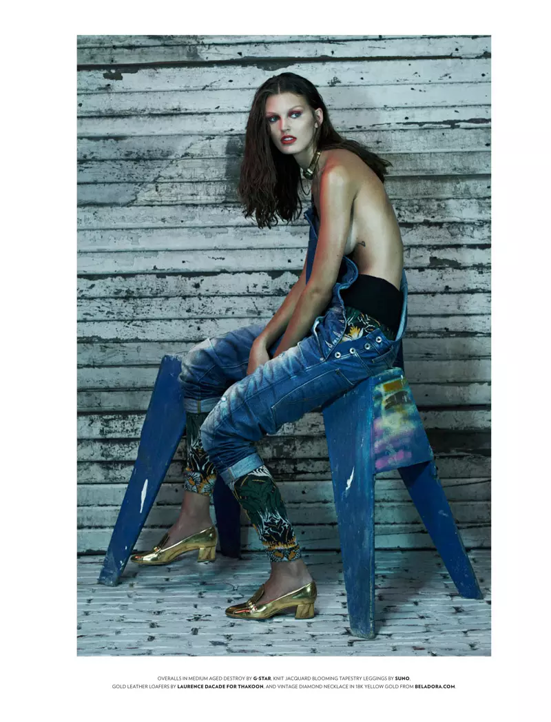 Ali Stefens Zoey Grossman tarapyndan Flaunt üçin Denimde pitneçi