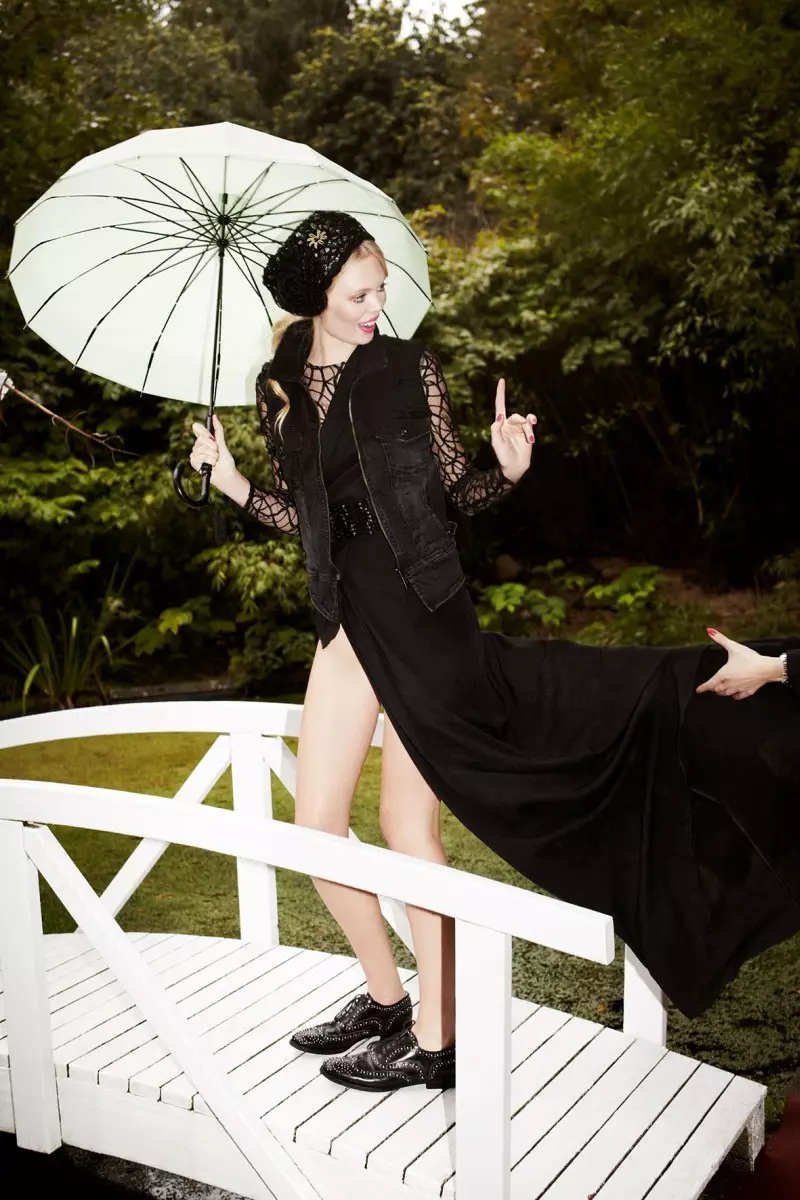 Oxana Moiseeva es Girly in Black para la revista Petra de Agata Pospieszynska