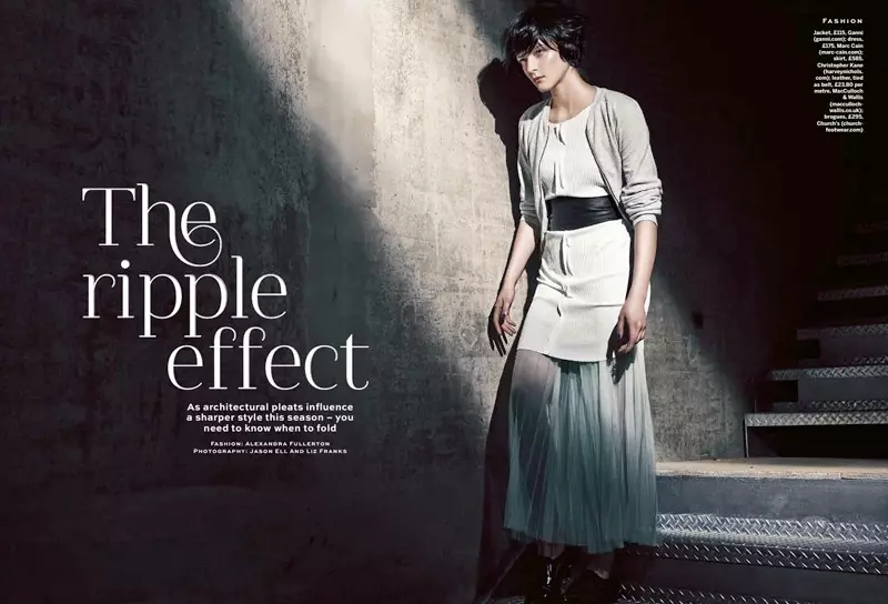 The Ripple Effect: Zen Sevastyanova in Pleats for Stylist Magazine