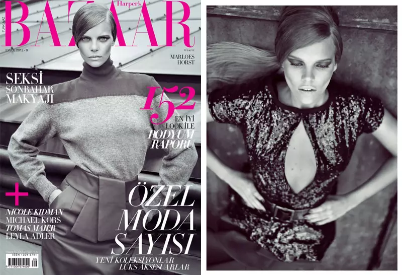 Marloes Horst Stars in the Harper's Bazaar Turkey September Cover Shoot by Koray Birand