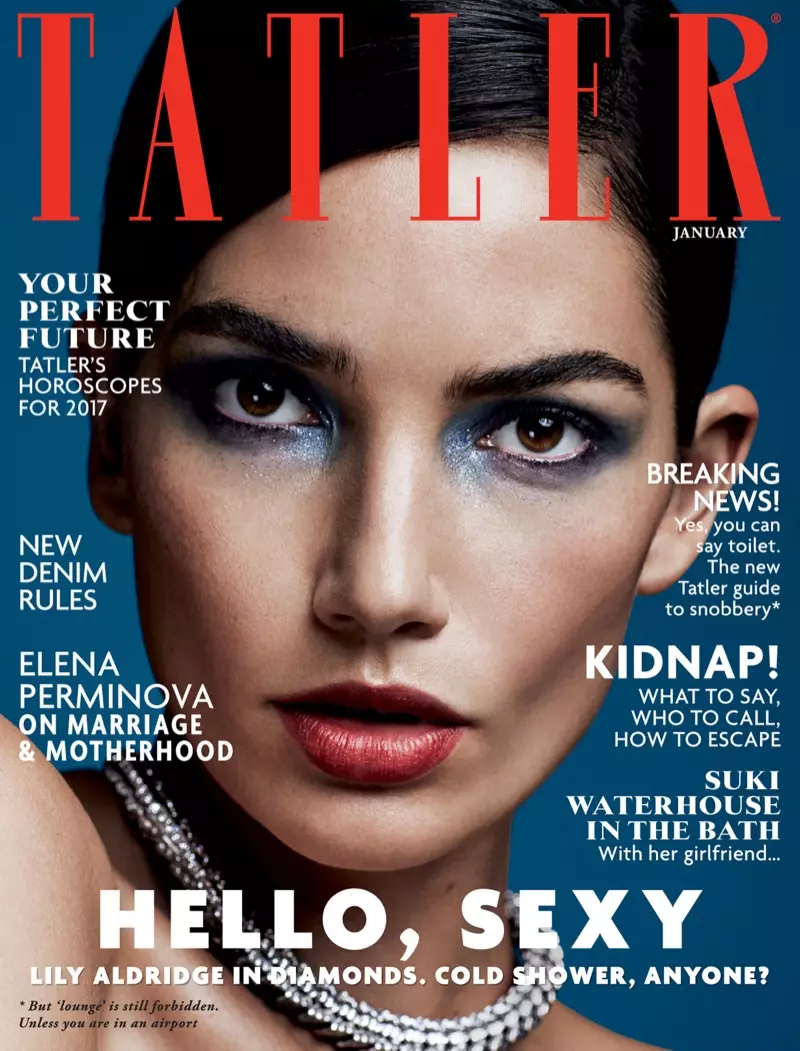 Lily Aldridge pri Tatler UK Januaro 2017 Kovrilo