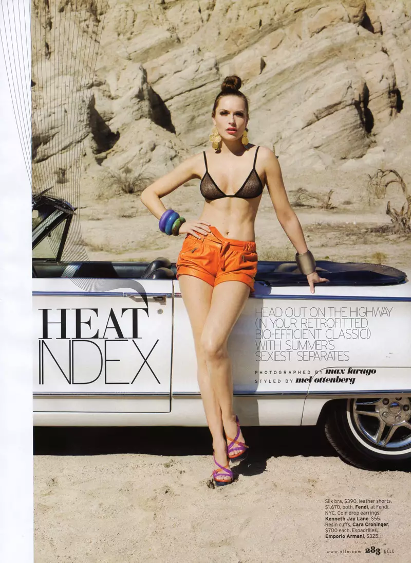 Rie Rasmussen od Maxa Faraga u Heat Index | Elle US, svibanj 2010