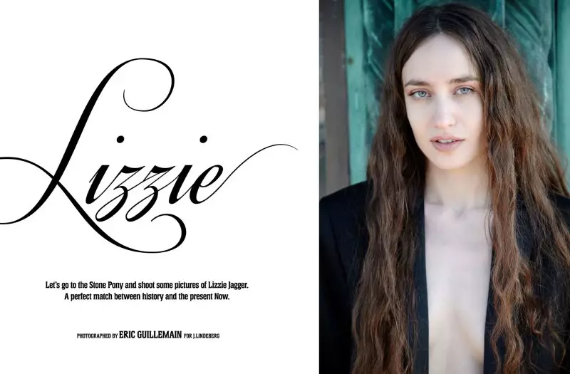 Lizzie Jagger voor J. Lindeberg Lente 2012 Boek door Eric Guillemain