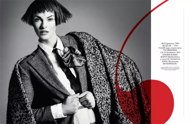 Linda Evangelista Dons Menswear Pilari Wawancara Rusia urang September Cover Story