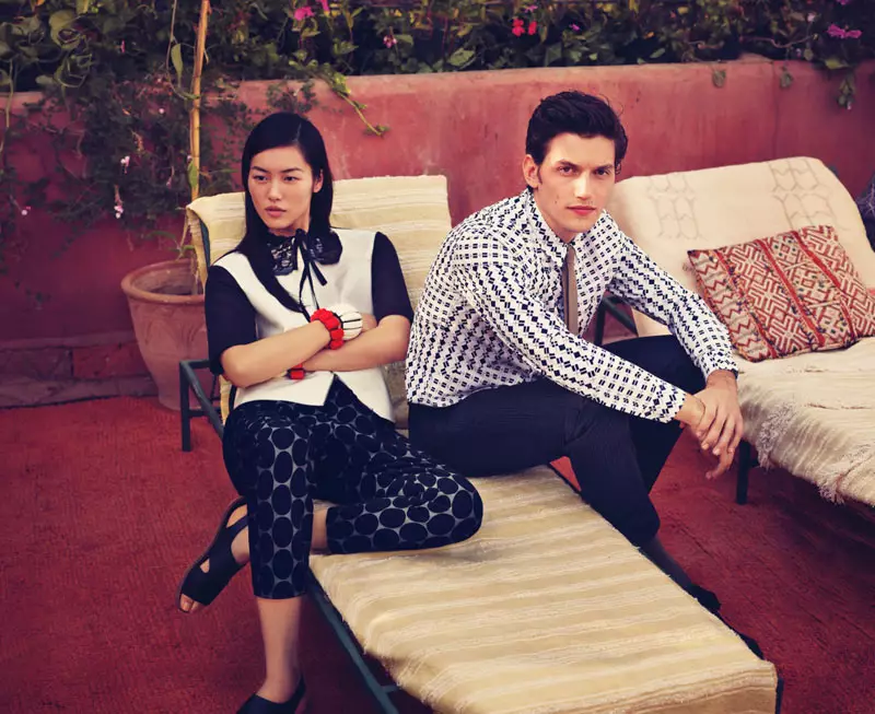 Liu Wen & Imogen Poots rau Marni x H&M Caij Nplooj Ntoos Hlav 2012 Kev Sib Tw los ntawm Markus Jans