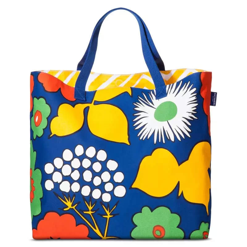 Marimekko Target Oversized Beach Kangaskassiin Kukkatori Printissä