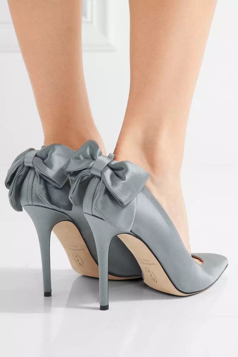 SJP ni Sarah Jessica Parker Lucille Bow Embellished Satin Pumps