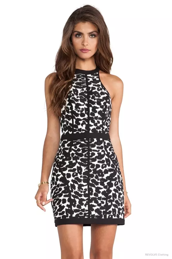 Rochie Finders Keepers „Winters Birds” cu imprimeu leopard negru disponibilă la REVOLVE Clothing pentru 112,00 USD