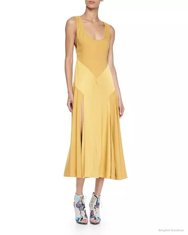 Burberry Prorsum Silk Chevron Paneled Dress sayogi di Bergdorf Goodman kanggo $1,437.00