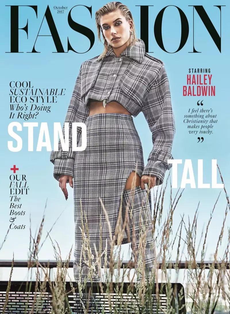 Hailey Baldwin FASHION Magazine oktober 2017 Cover Photoshoot