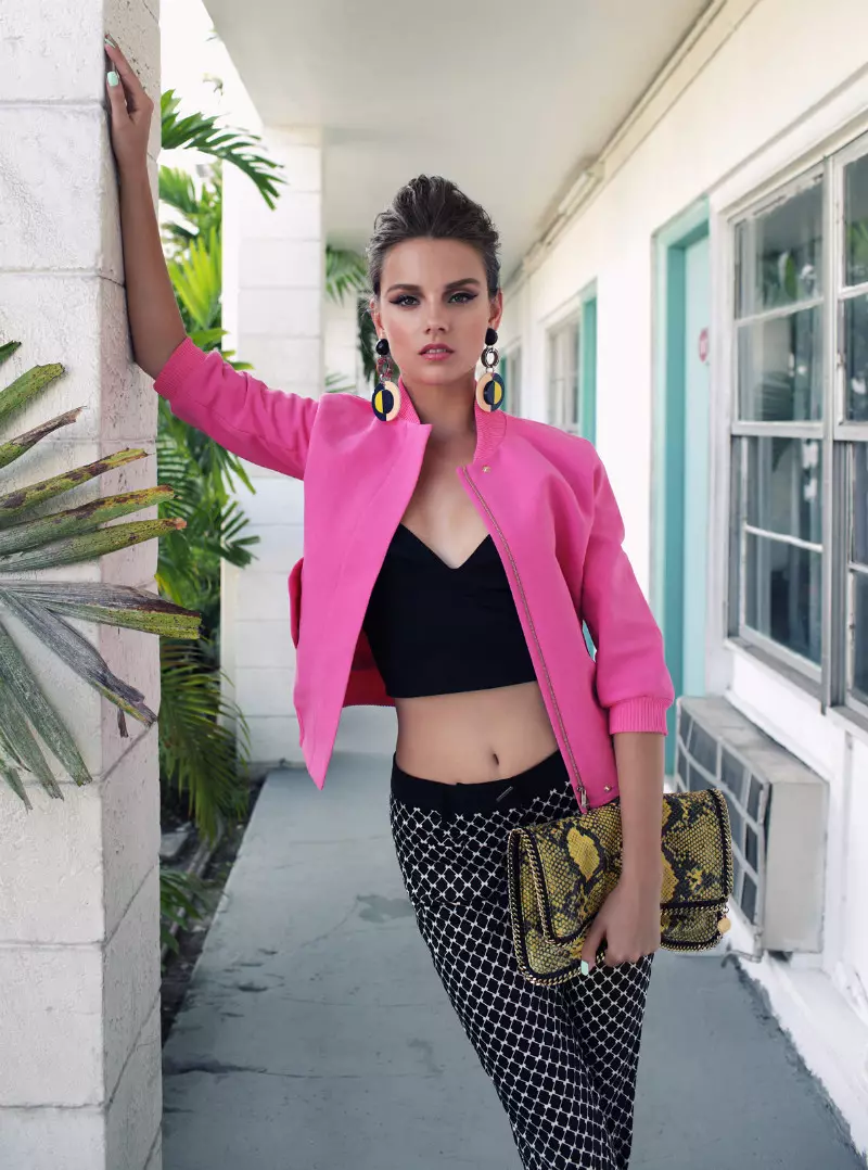 Zoltan Tombor Kaptas Karina en Miami Retro Style por Marie Claire Hungario junion 2012