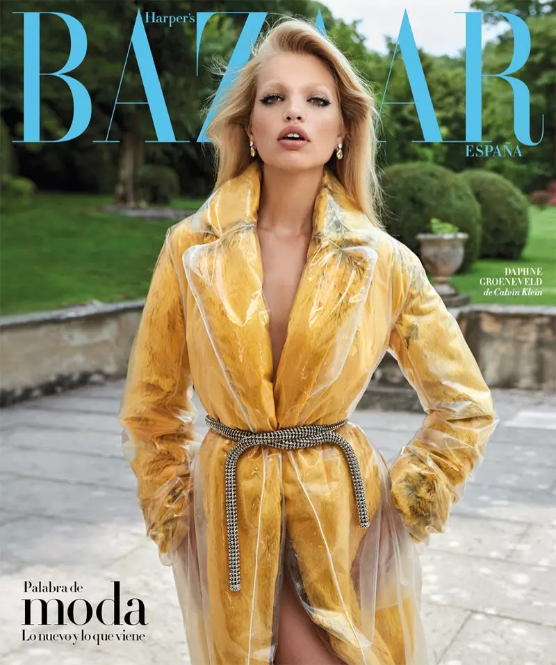 Daphne Groeneveld modelleert de herfstcollecties voor Harper's Bazaar, Spanje