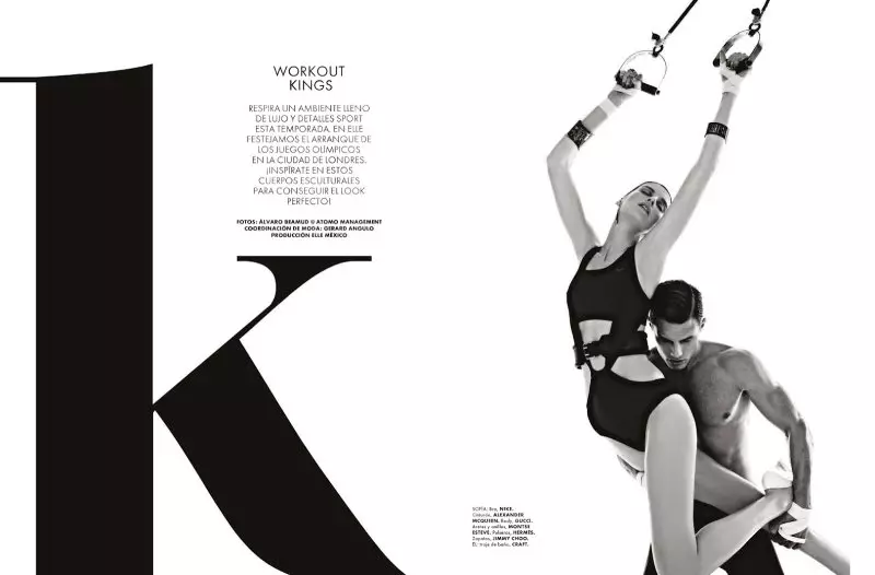 Alvaro Beamud Cortes Kaptas Workout Fever por Elle Meksiko julion 2012