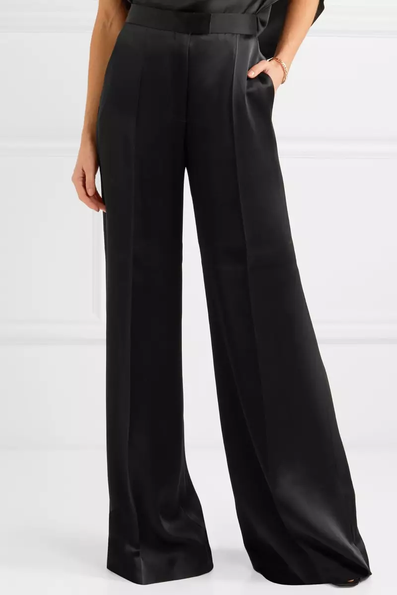 Stella McCartney pantalon saten ak janm lajè $ 810