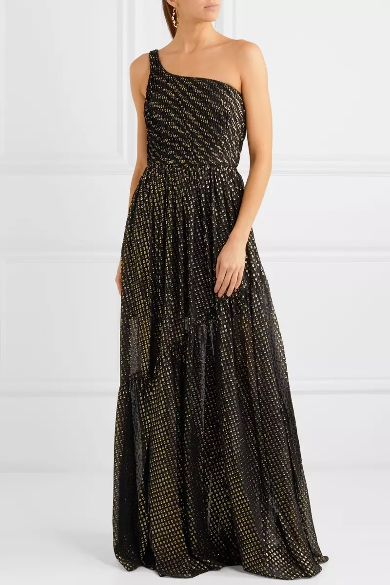 Stella McCartney One-Shoulder Metallic Fil Coupé Silk-Blend Chiffon զգեստ 3745 դոլար