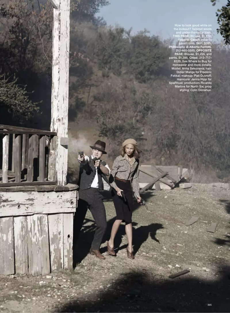 Harper's Bazaar US March 2010 | Anna Selezneva & Wes Bentley by Peter Lindbergh