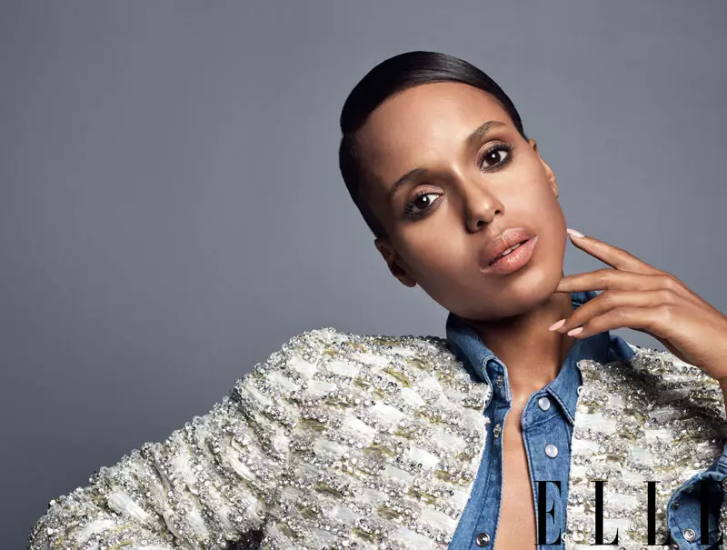 Kerry Washington Sports Marc Jacobs para la portada de junio de 2013 de Elle US