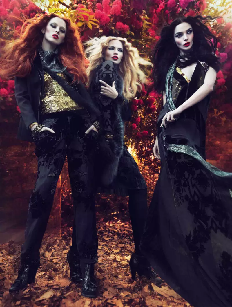 Roberto Cavalli Fall 2011 Campaign | Natasha Poly, Mariacarla Boscono at Karen Elson nina Mert at Marcus