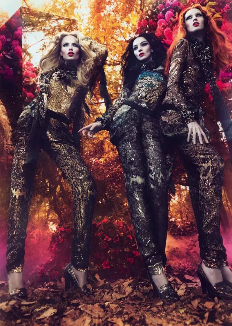 Kempen Roberto Cavalli Musim Gugur 2011 | Natasha Poly, Mariacarla Boscono & Karen Elson oleh Mert & Marcus