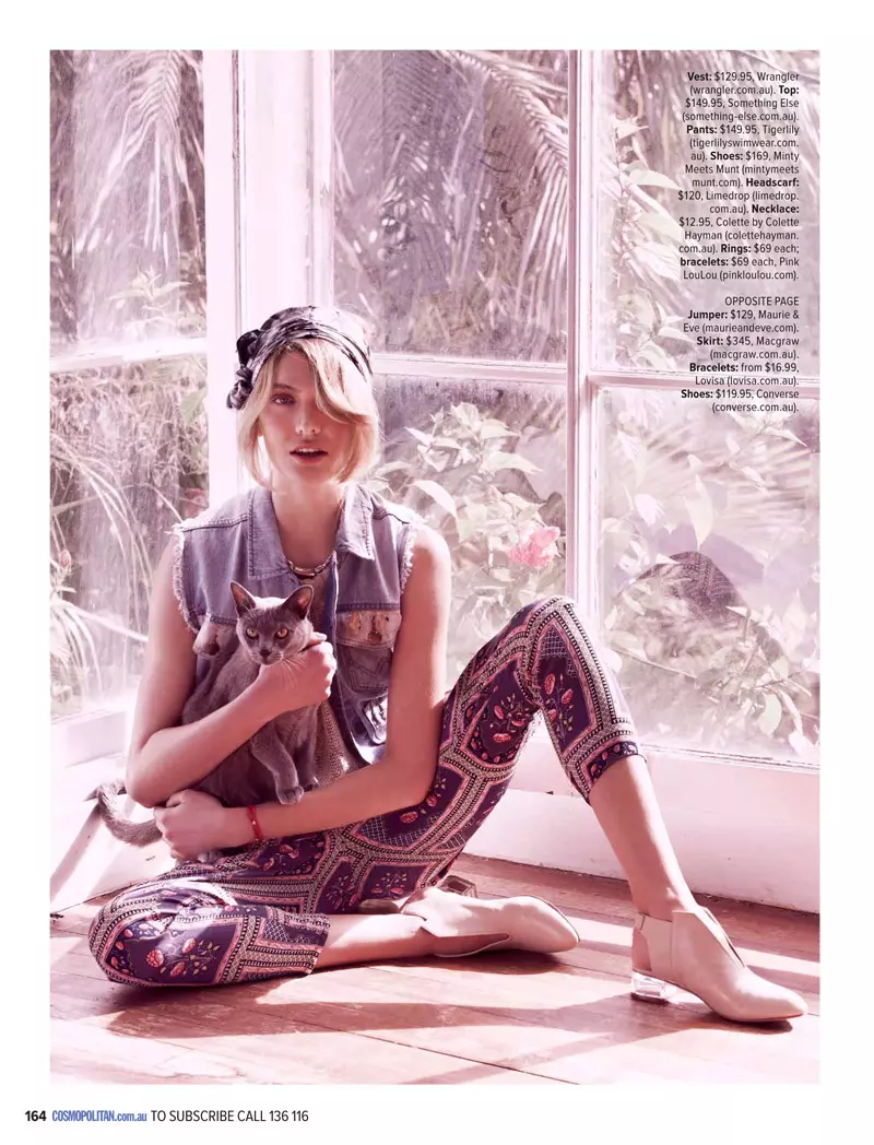 Luana Teifke Sports Florals＆Denim for Cosmopolitan Australia