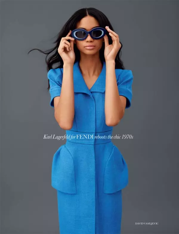 UChanel Iman kaDavid Vasiljevic we-Elle UK February 2011