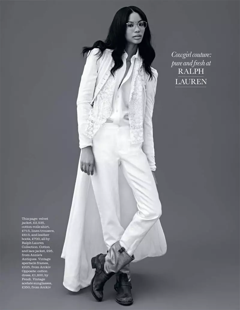 2011 年 2 月，David Vasiljevic 為 Elle UK 設計的 Chanel Iman