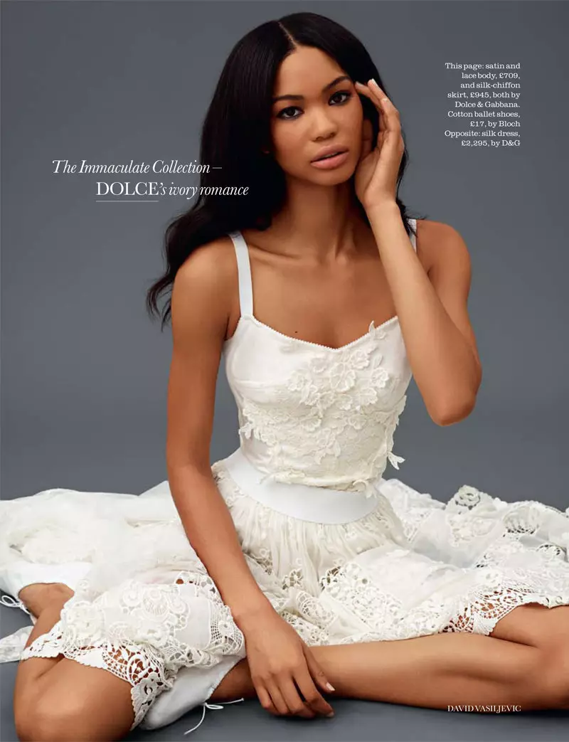 2011 年 2 月，David Vasiljevic 為 Elle UK 設計的 Chanel Iman