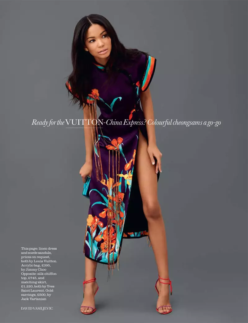 Chanel Iman by David Vasiljevic Elle UK үчүн февраль 2011