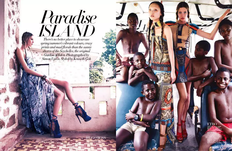 Harper's Bazaar Singapur için Simon Upton'dan Paradise Island