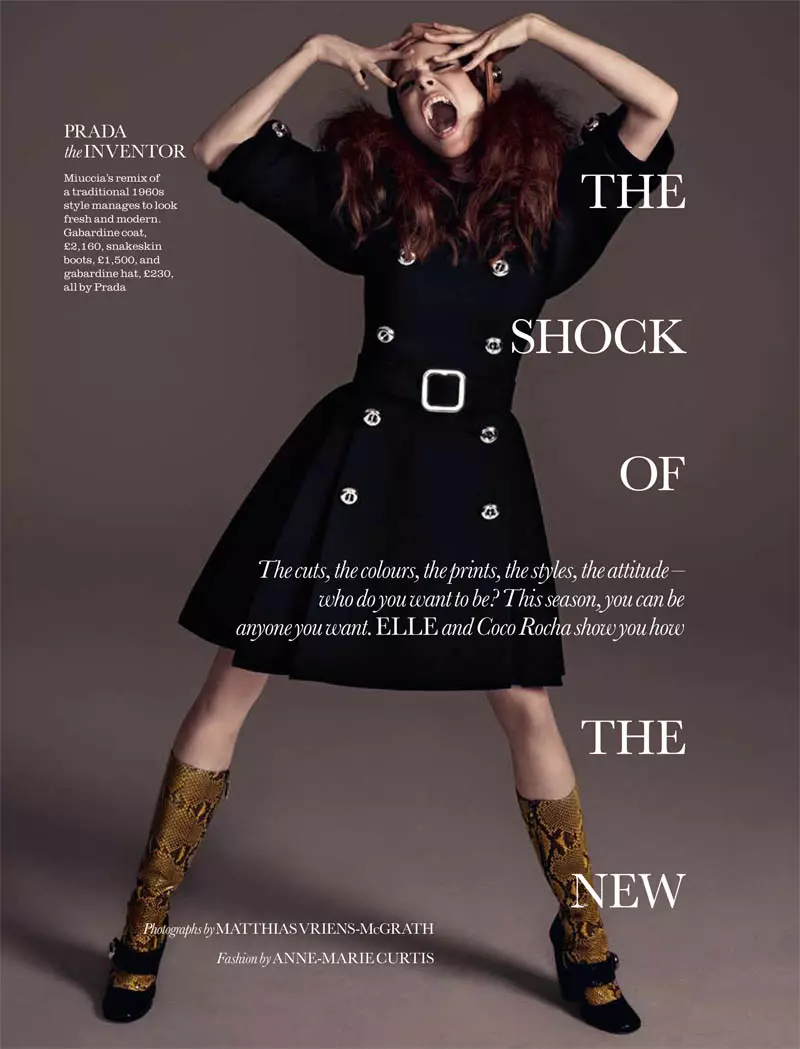 Coco Rocha deur Matthias Vriens-McGrath vir Elle UK Augustus 2011