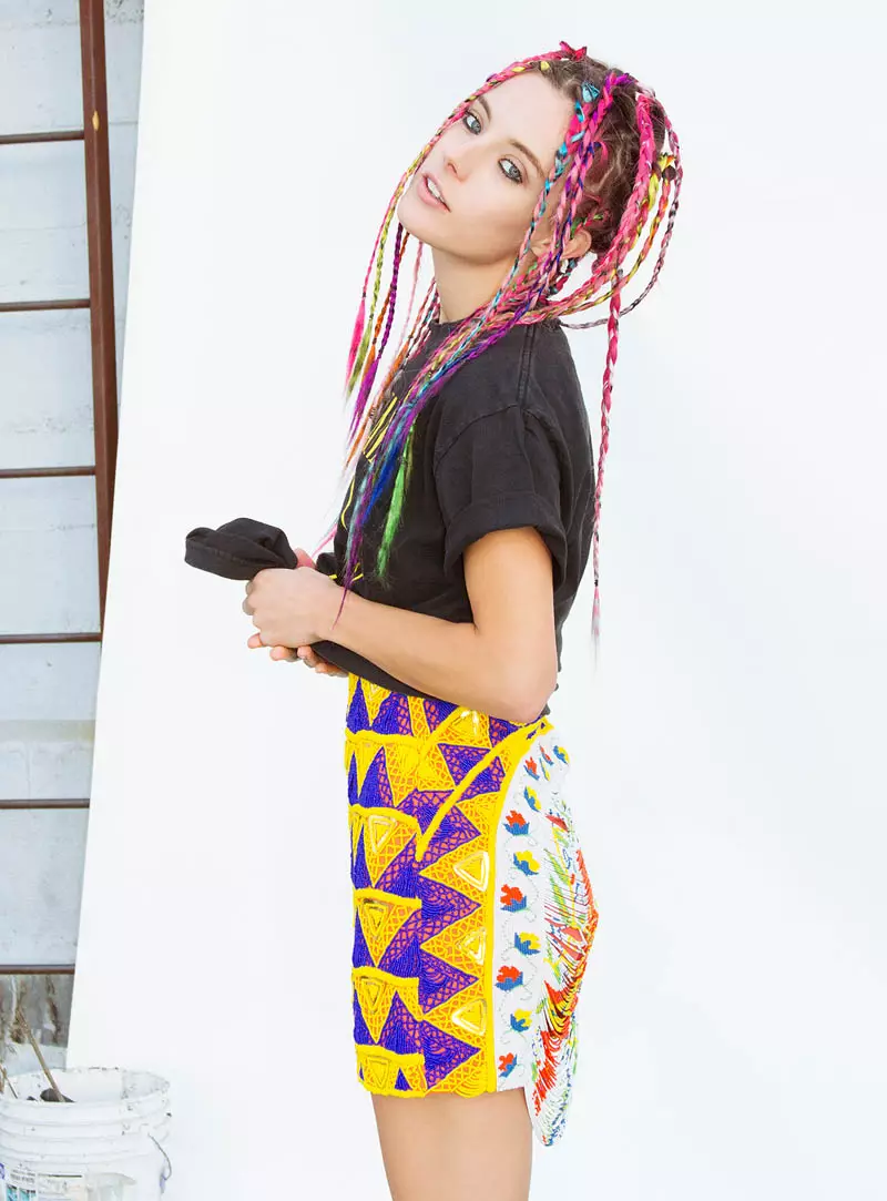 Chloe Norgaard Rocks Colorful Braids for Nylon Mexico by Andrew Kuykendall