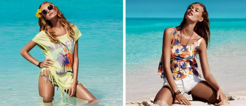 Edita Vilkeviciute na Frida Gustavsson wa Kampeni ya Mavazi ya kuogelea ya H&M 2011