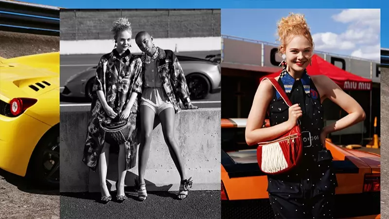 Elle Fanning dhe Slick Woods shfaqen në fushatën e Miu Miu resort 2018