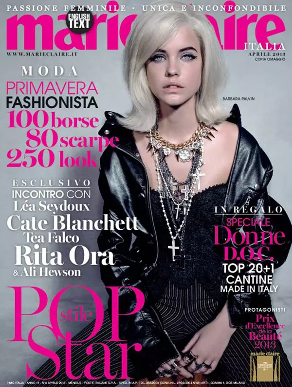 Barbara Palvin Jacques Olivar-ek Marie Claire Italiarako 2013ko apirilerako 'Material Girl' bat da